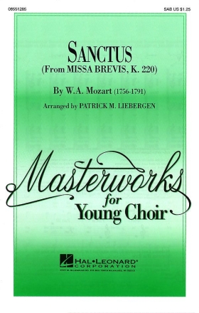 Wolfgang Amadeus Mozart, Sanctus SAB Chorpartitur