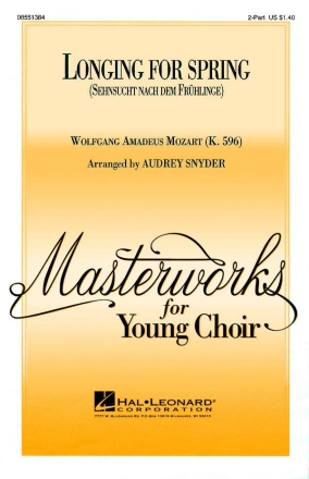 Wolfgang Amadeus Mozart, Longing for Spring 2-Part Choir Chorpartitur