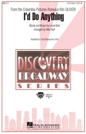 Lionel Bart, I'd Do Anything (Oliver) - 3-Part Mixed 3-Part Choir and Piano Chorpartitur