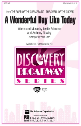 Leslie Bricusse, A Wonderful Day Like Today 3-Part Choir Chorpartitur