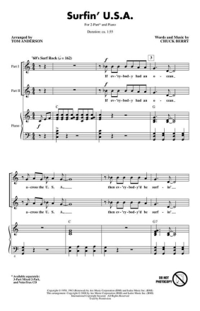 Chuck Berry, Surfin' USA SA and Piano Chorpartitur