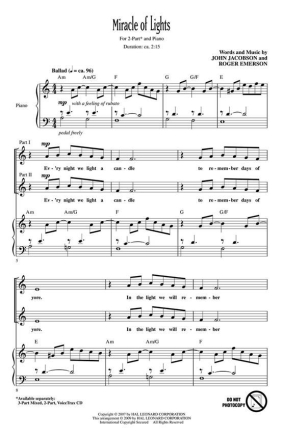 John Jacobson_Roger Emerson, Miracle of Lights 2-Part Choir Chorpartitur