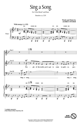 Audrey Snyder, Sing a Song Chor CD