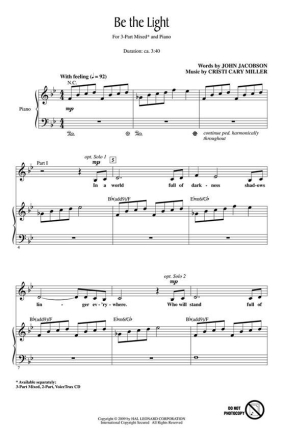 Cristi Cary Miller_John Jacobson, Be the Light Chor CD