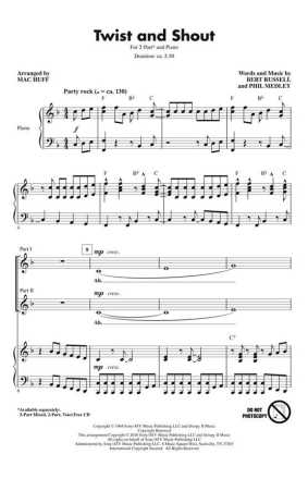 Twist and Shout SA and Piano Chorpartitur