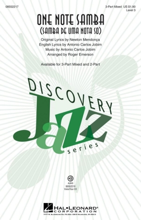 One Note Samba for 3-part choir and piano (+opt. percussion) score