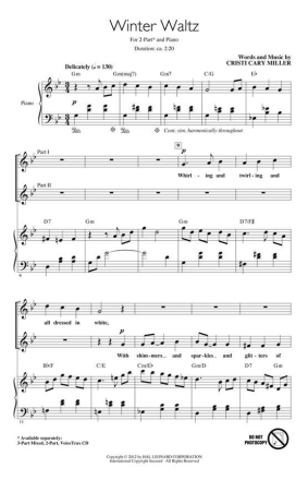Cristi Cary Miller, Winter Waltz 2-Part Choir Chorpartitur