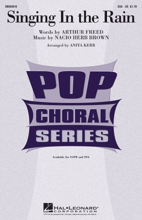 Singing in the Rain for female chorus, piano accompaniment, guitar, bass and drums ad lib vocal score (en)