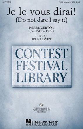Pierre Certon, Je le vous dirai! SATB a Cappella Chorpartitur