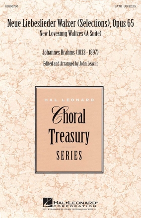 Johannes Brahms, Neue Liebeslieder Walzer Selections, Opus 65 SATB [Piano 2 Hands] Chorpartitur
