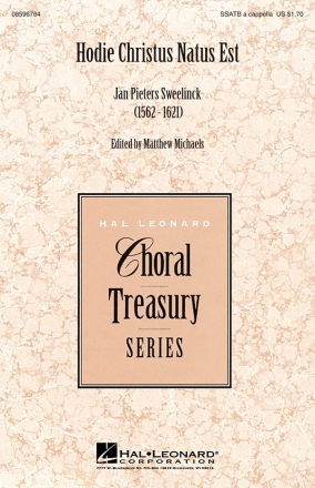 Jan Pieterszoon Sweelinck, Hodie Christus natus est SSATB a Cappella Chorpartitur