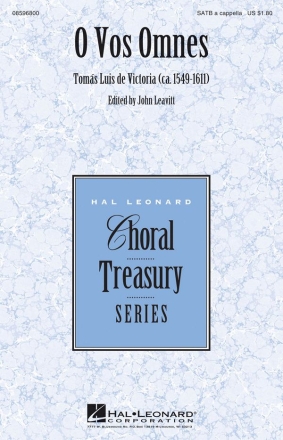 Toms Luis de Victoria, O Vos Omnes SATB a Cappella Chorpartitur