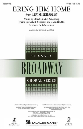 Alain Boublil_Claude-Michel Schnberg_Herbert Kretzmer, Bring Him Home TTBB and Piano Chorpartitur