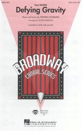Stephen Schwartz, Defying Gravity SSA and Piano Chorpartitur