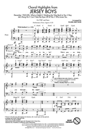 Jersey Boys (Choral Highlights) TTB Chorpartitur
