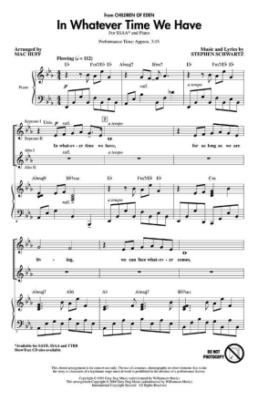 Stephen Schwartz, In Whatever time we have SSAA Chorpartitur
