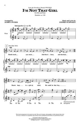 Stephen Schwartz, Choral Songs from Wicked Chor CD