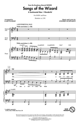 Stephen Schwartz, Songs of the Wizard (from Wicked) Chor CD