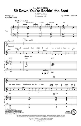 Frank Loesser, Sit Down You're Rockin' the Boat SSA Chorpartitur