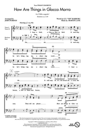 How Are Things in Glocca Morra TTBB a Cappella Chorpartitur