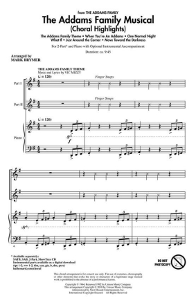 The Addams Family Musical SA and Piano Chorpartitur