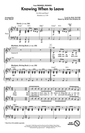 Burt Bacharach, Knowing When to Leave Chor CD