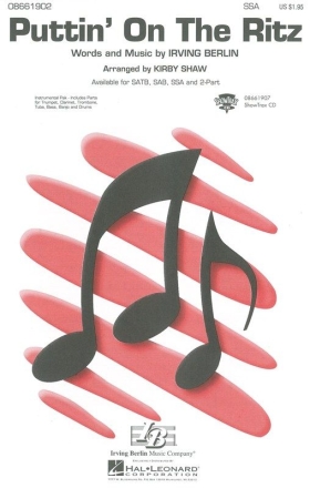 Puttin' On the Ritz for female choir with opt. piano, banjo, bass, drums choral score