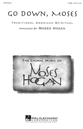 Go down , Moses TTBB Chorpartitur