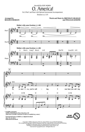 Brendan Graham, O, America! 2-Part Choir Chorpartitur