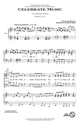 Joseph M. Martin, Celebrate Music 3-Part Choir Chorpartitur