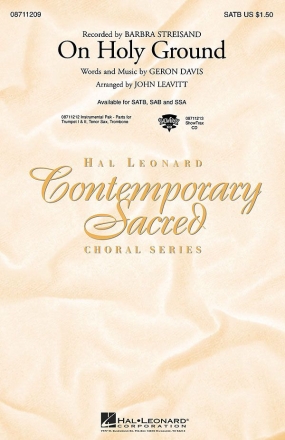 Geron Davis, On Holy Ground SATB Chorpartitur