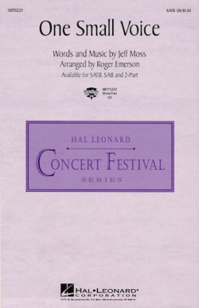 One Small Voice for 2-part choir and piano choral score