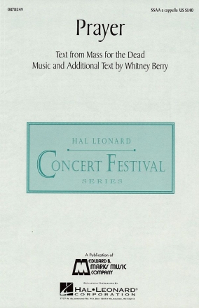 Whitney Berry, Prayer SSAA a Cappella Chorpartitur
