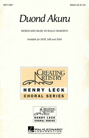 Rollo Dilworth, Duond Akuru SSAA Chorpartitur