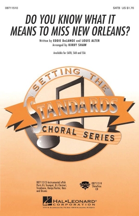 Do You Know What It Means to Miss New Orleans for mixed choir and piano choral score