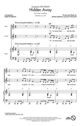 Dan Wilson_Josh Groban, Hidden Away Vocal Chorpartitur