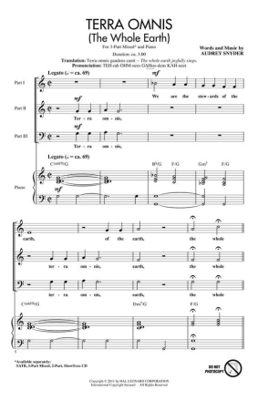 Audrey Snyder, Terra Omnis SAB and Piano Chorpartitur