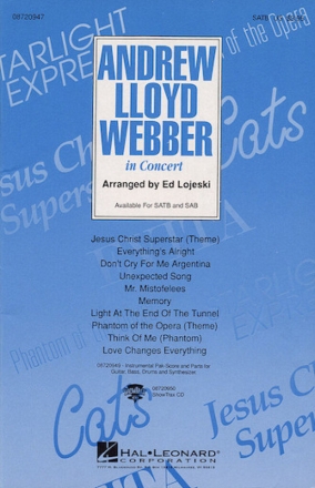 Andrew Lloyd Webber, In Concert SAB Chorpartitur