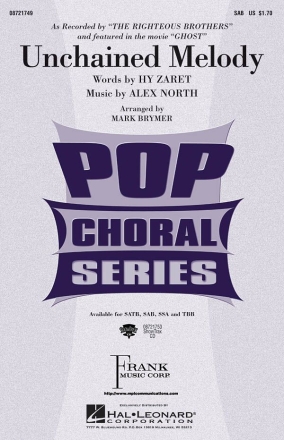 Alex North_Hy Zaret, Unchained Melody SAB Chorpartitur