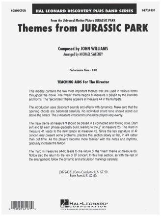 Themes from Jurassic Park (Medley) fr Blasorchester Partitur