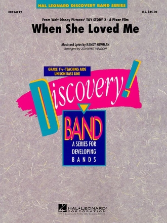 Randy Newman, When She Loved Me (from Toy Story 2) Concert Band Partitur + Stimmen