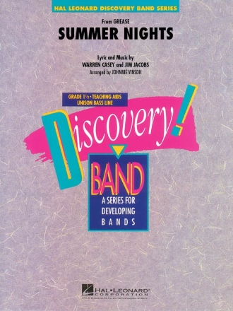 Jim Jacobs_Warren Casey, Summer Nights (from Grease) Concert Band/Harmonie Partitur + Stimmen