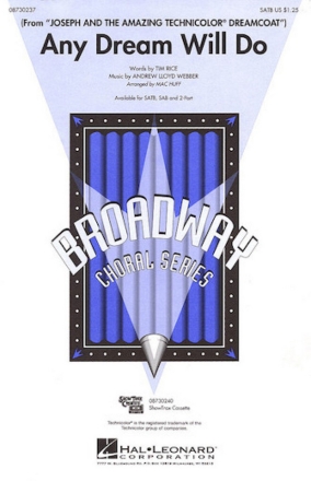 Andrew Lloyd Webber, Any Dream Will Do SAB Chorpartitur