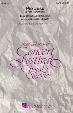 Pie Jesu from Requiem for mixed choir (SAB) and piano choral score