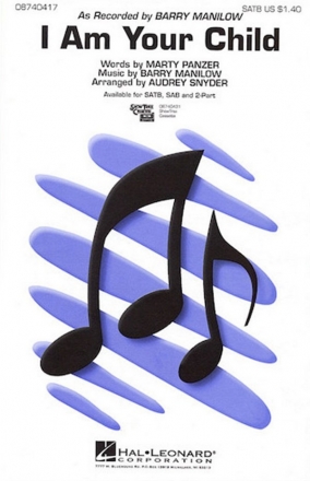 Barry Manilow, I Am Your Child 2-Part Choir Chorpartitur