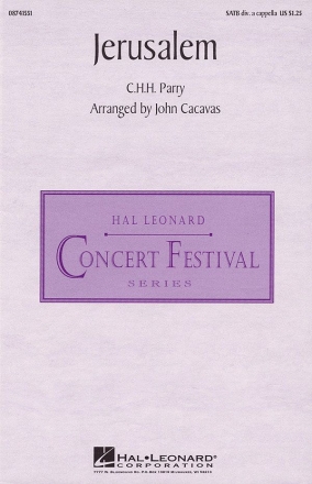 C. Hubert Parry, Jerusalem SATB a Cappella Chorpartitur