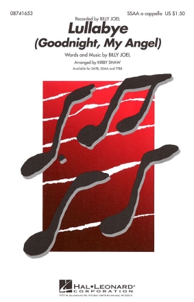 Lullabye (Goodnight, my Angel) for female choir (SSAA) and piano choral score