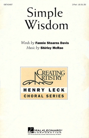 Shirley McRae, Simple Wisdom 2-Part Choir Chorpartitur