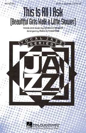 Gordon Jenkins, This Is All I Ask SATB a Cappella Chorpartitur