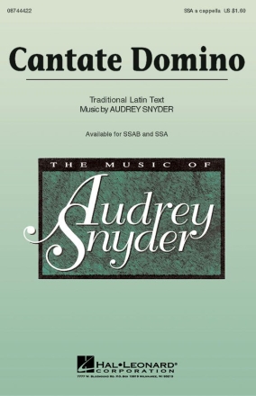 Audrey Snyder, Cantate Domino SSA a Cappella Chorpartitur